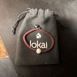 Lokai Maroon Bracelet with Black Pouch